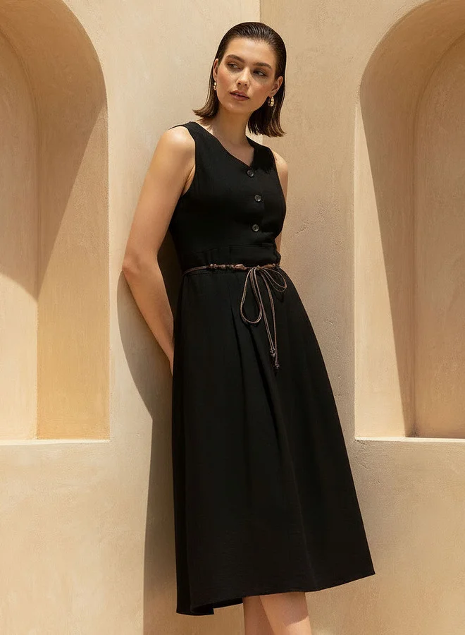 سبلاش فيڤ Midi Shirt Dress with Belt